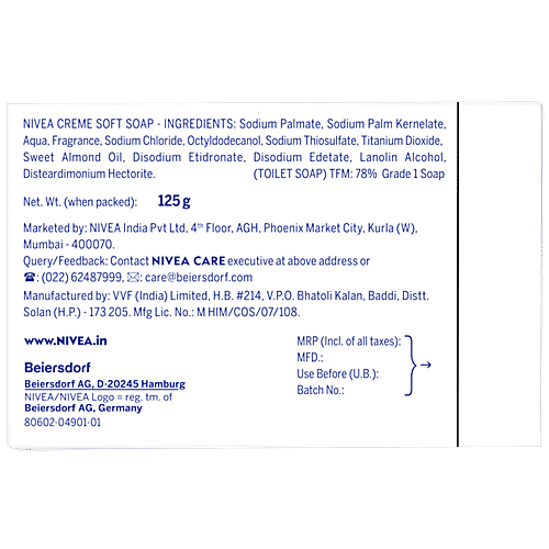 Nivea Creme Soft Soap - For Hands & Body, 125 g  