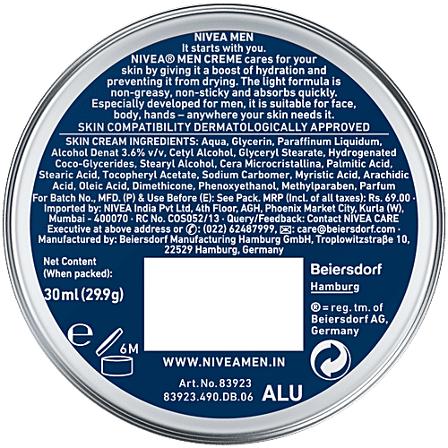 Nivea Creme - Non Greasy Moisturiser Cream For Face, Body & Hands, 30 ml  