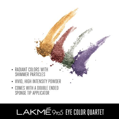 Lakme 9 to 5 Eye Color Quartet Eye Shadow, 7 g Tanjore Rush 