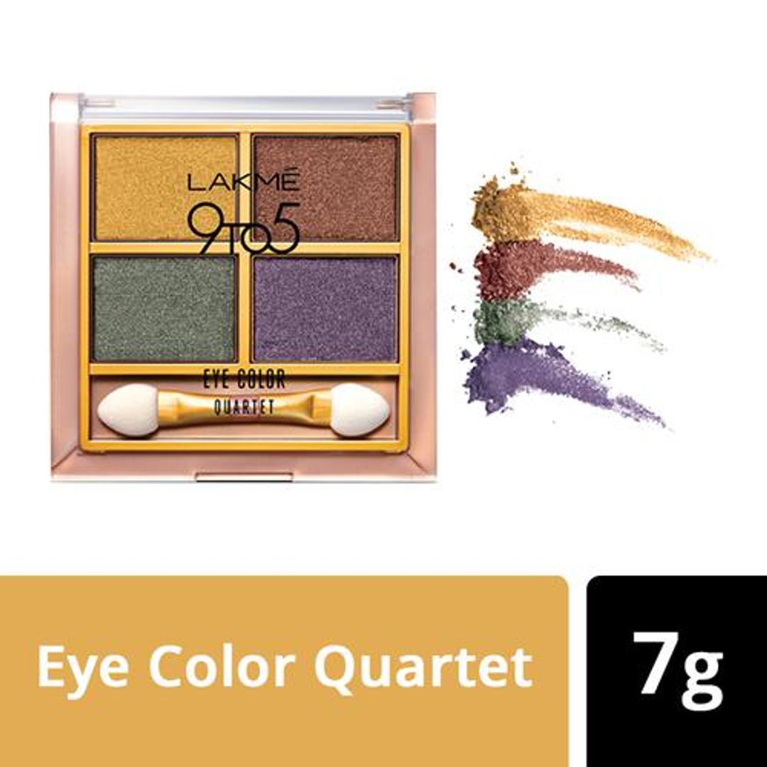 Lakme 9 to 5 Eye Color Quartet Eye Shadow, 7 g Tanjore Rush