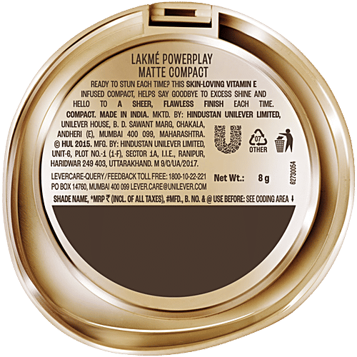 Lakme 9 to 5 Flawless Matte Complexion Compact, 8 g Apricot 