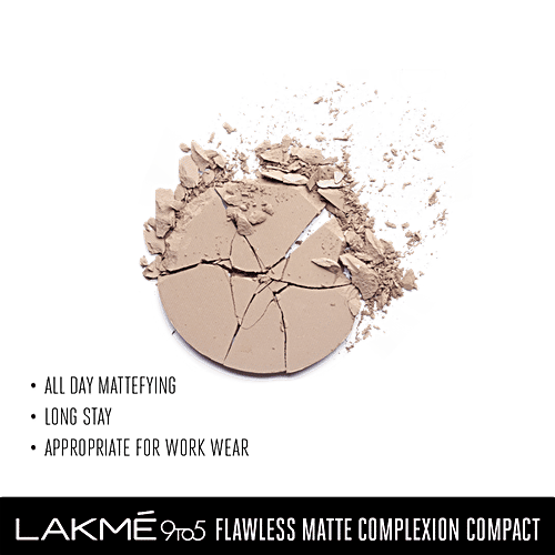 Lakme 9 to 5 Flawless Matte Complexion Compact, 8 g Apricot 