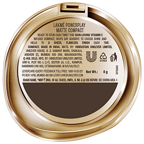 Lakme 9 to 5 Flawless Matte Complexion Compact, 8 g Apricot