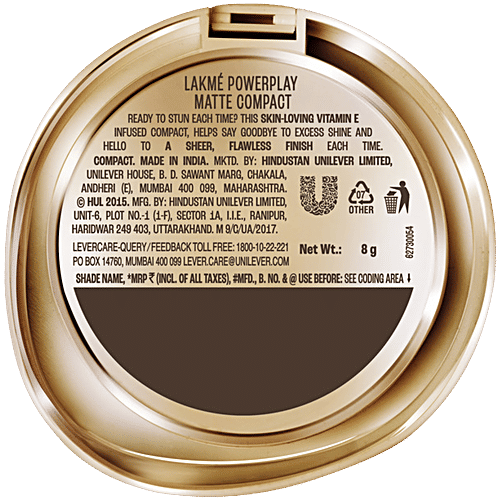 Lakme 9 to 5 Flawless Matte Complexion Compact, 8 g Melon 