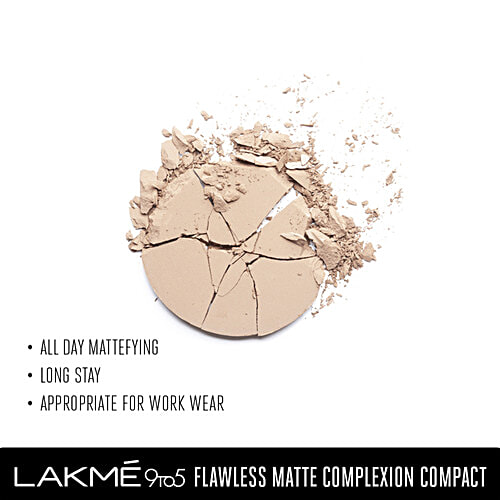 Lakme 9 to 5 Flawless Matte Complexion Compact, 8 g Melon 