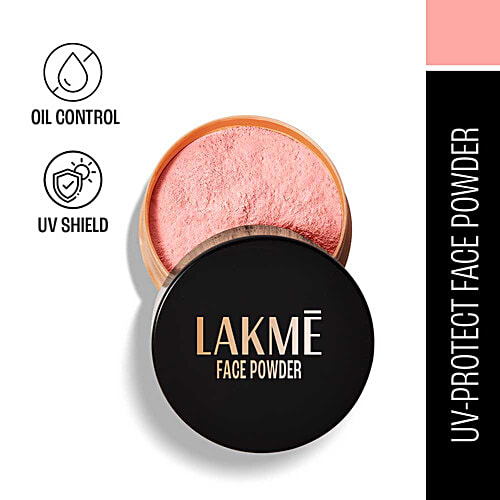 Lakme Face Powder - Matte Finish, Oil Control, For Rosy Glow, 40 g Warm Pink 