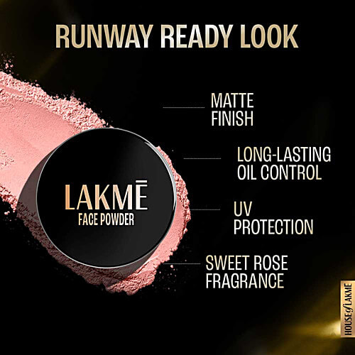 Lakme Face Powder - Matte Finish, Oil Control, For Rosy Glow, 40 g Warm Pink 
