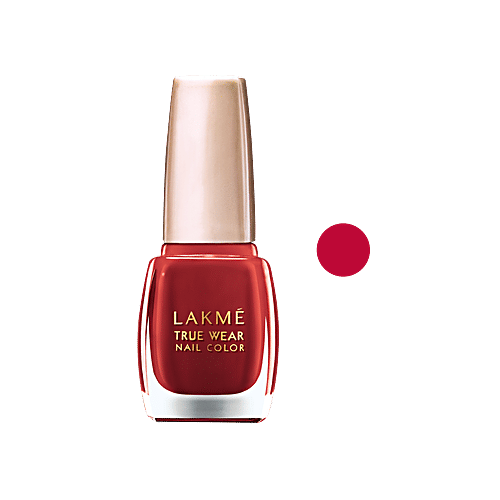 Lakme True Wear Nail Color, 9 ml Reds & Maroons 404 Chip Resistant