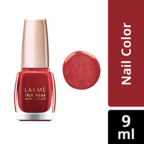 Lakme True Wear Nail Color, 9 ml Reds & Maroons 404 Chip Resistant