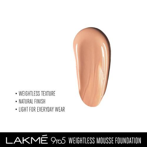 Lakme 9 to 5 Weightless Mousse Foundation, 25 g Rose Ivory 