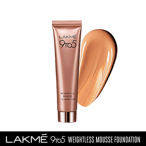 Lakme 9 to 5 Weightless Mousse Foundation, 25 g Beige Caramel 