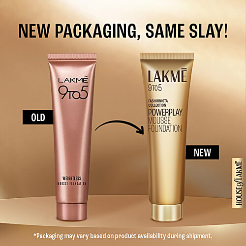 Lakme 9 To 5 Weightless Mousse Foundation, 25 g Beige Caramel