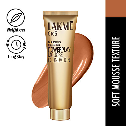 Lakme 9 To 5 Weightless Mousse Foundation, 25 g Beige Caramel