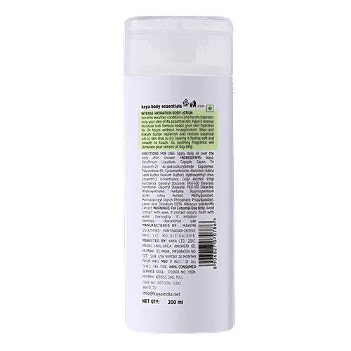 Kaya Clinic Intense Hydration Body Lotion - For All Skin Types, With Shea & Kokum Butter, 200 ml  