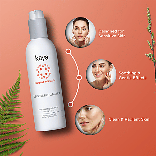 Kaya Clinic Everyday Essentials Sensitive Face Cleanser - For Hypoallergenic Sensitive Skin, Soap Free, 200 ml  Soap Free