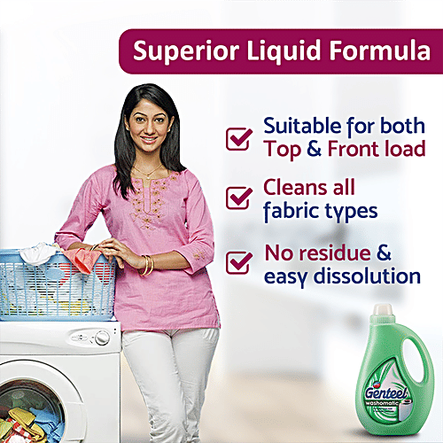 Genteel Washomatic Liquid Detergent - Top & Front Load, 1 kg  Superior Liquid Formula