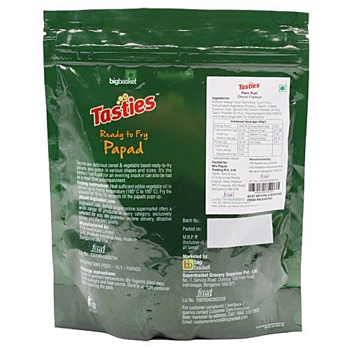 Tasties Papad & Fryum - 3D Pani Puri, Onion Flavour, 150 g  
