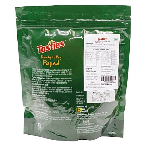 Tasties Papad & Fryum - Potato Tube, 150 g  