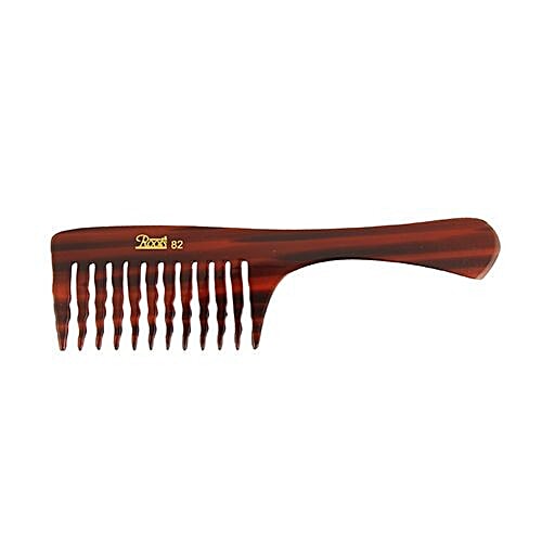 Roots Brown Wide Teeth Comb For Wavy/Curly/Thick & Shampoo Use - 82, 1 pc  