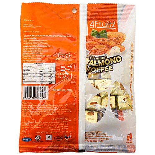 4Fruitz Premium Toffee - Almond, 200 g  