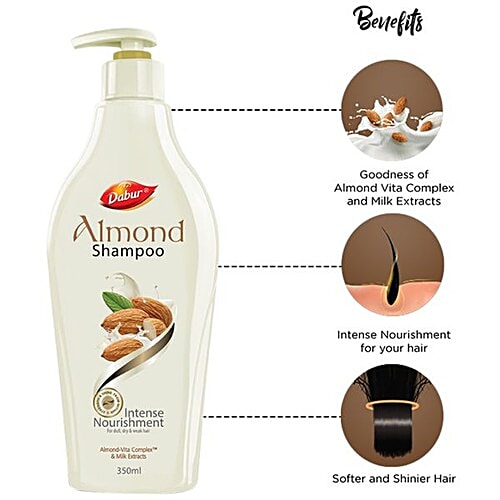 Dabur Almond Shampoo - Intense Nourishment For Dull, Dry & Weak Hair, 350 ml  