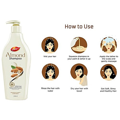 Dabur Almond Shampoo - Intense Nourishment For Dull, Dry & Weak Hair, 350 ml  