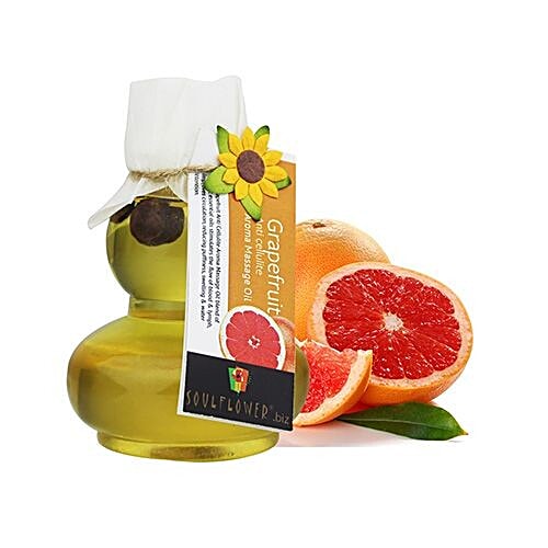 Soulflower Grapefruit Aroma Massage Oil, 90 ml  