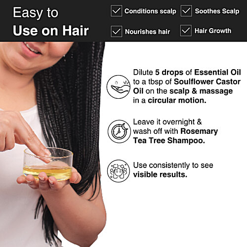 Soulflower Rosemary Essential Oil - For Hair Fall Control & Growth, Clinically Proven, 30 ml  Natural Haircare