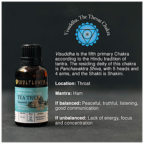 Soulflower Tea Tree Essential Oil - For Oily Acne Prone Skin & Dandruff, 100% Pure, 30 ml  Nature's Antiseptic