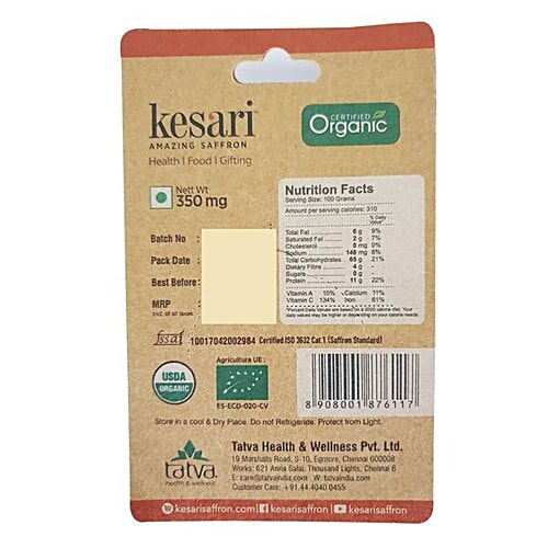 Buy Kesari Organic Saffron 350 Mg Online At Best Price bigbasket