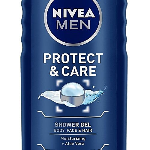 Nivea Protect & Care Shower Gel - With Aloe Vera, For Body, Face & Hair, 250 ml  