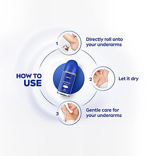 Nivea Women Deodorant Roll On - Protect & Care, Non-Irritating & 48h Protection, 50 ml  