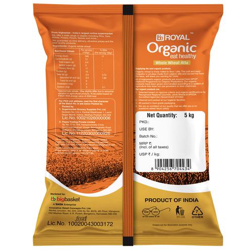 BB Royal Organic - Whole Wheat Atta/Godihittu, 5 kg  GMO Free