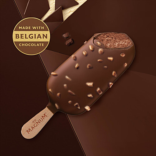 Kwality Wall's Magnum Brownie Ice Cream, 61 g  Made with Belgian Chocolate