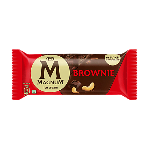 Kwality Wall's Magnum Brownie Ice Cream, 61 g  Made with Belgian Chocolate