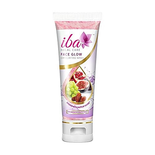 Iba Halal Care Face Glow Exfoliating Wash - Enriched with Fruits of Heaven, Free from Parabens, 100 ml  Free from Parabens