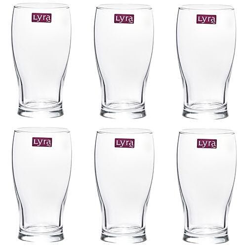 Lyra Beer/Juice Glass - Pilsner Belek, 380 ml (Pack of 6) 