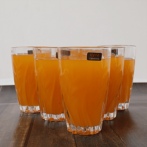 Lyra Water/Juice Glass - Crystal Garden Hi Ball, 280 ml (Pack of 6) 