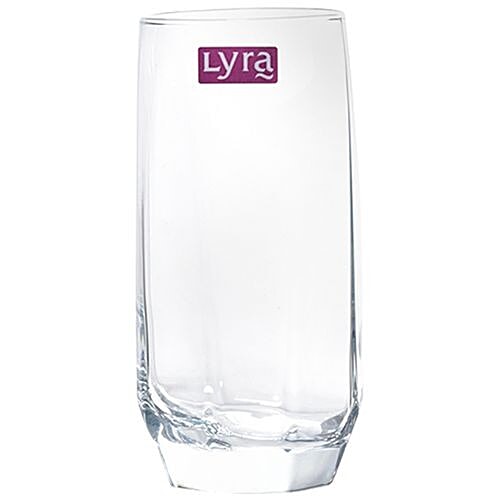 Lyra Water/Juice Glass - Diamond Long, 385 ml (Pack of 6) 