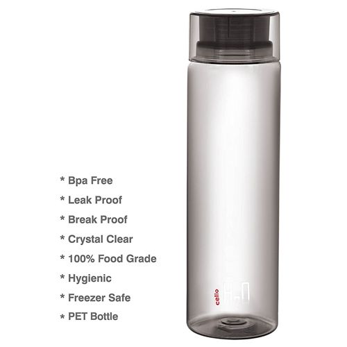 Cello H2O Plastic Unbreakable Bottle BPA Free and Leak Proof 1 Litre 