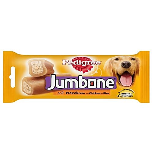 Pedigree Jumbone Adult Dog Treats - Chicken & Rice, 200 g Pouch 