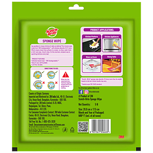Scotch Brite Sponge Wipes, 5 pcs  