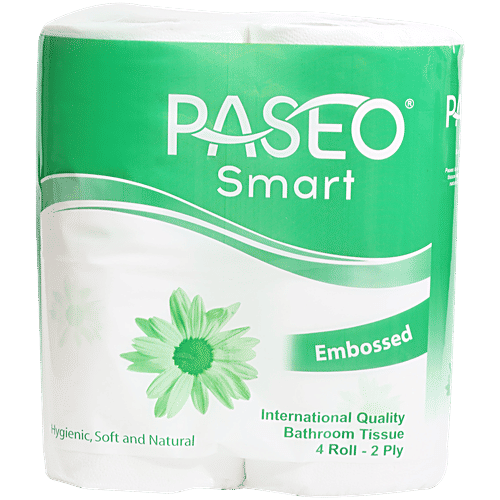 Paseo Toilet Rolls - 2 Ply, 4 pcs (200 pulls each)