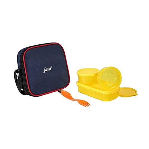 Java Square Lunch Box - Yellow, 4 pcs  