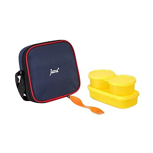 Java Square Lunch Box - Yellow, 4 pcs  