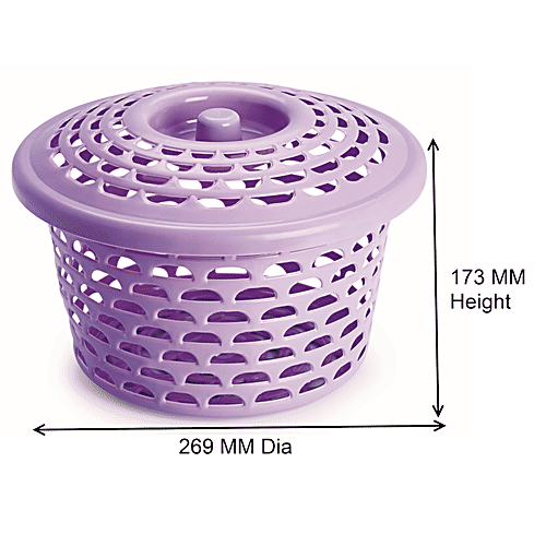 Nakoda Kiwi Plastic Basket 222 With Lid, 1 pc Stable Colours & Enduring Designs