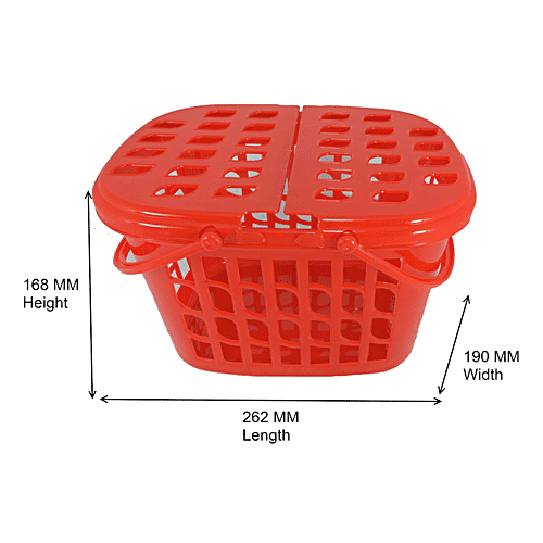 Nakoda Maharaja Plastic Basket With Lid - Small, 1 pc Stable Colours & Enduring Designs