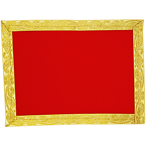 Shubhkart Pooja Aasan - Velvet, Golden Border, Medium, 11 g (1 pc)