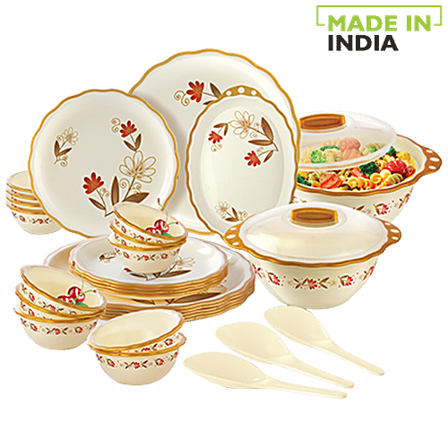 Buy JOYO Home Wave Round Dinner Set Printed, Gold Online at Best