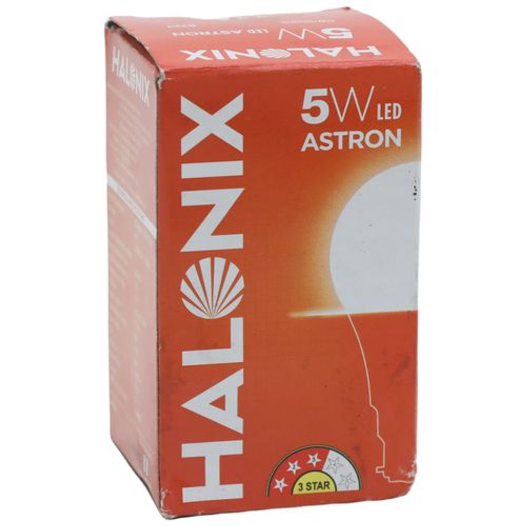 Halonix Astron LED Bulb - Cool Daylight White, Round, 5 Watts, B22 Base, 1 pc 